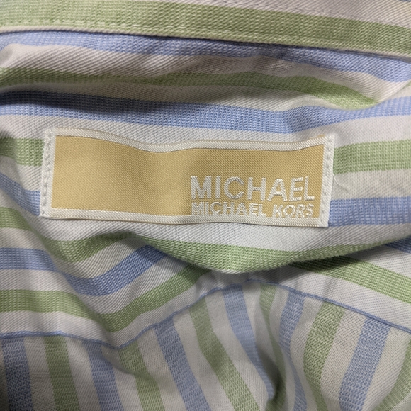 MICHAEL Michael Kors Striped Button-Up Shirt Multi, 17 34/35 - Picture 3 of 7